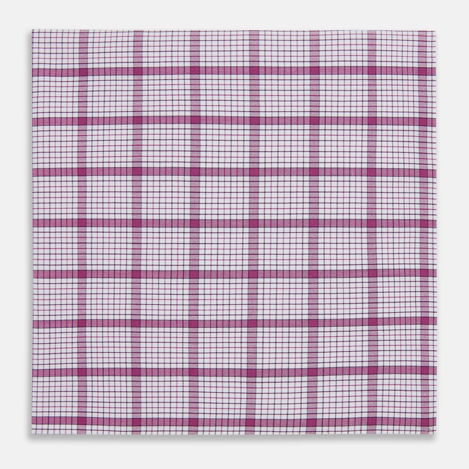 Hand Rolled Purple Graph Overlay Check Handkerchief