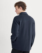 Relaxed Knit Utility Shirt | Navy