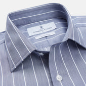 Pale And White Pinstripe Cotton Blend Weekend Fit Finch Shirt
