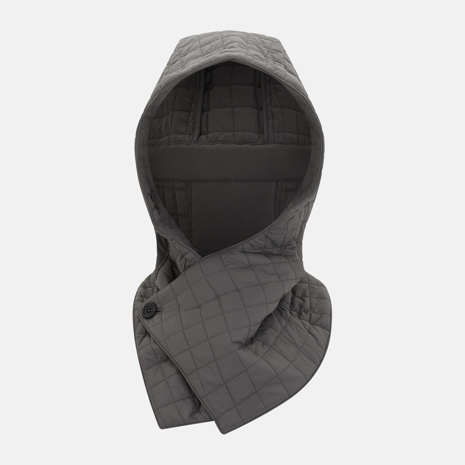 Shadow Grey Quilted Hood With Neck Warmer