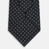 And White Circle Silk Tie