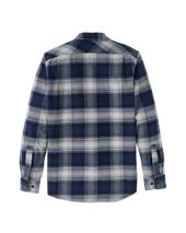 Vintage Flannel Work Shirt - Light Blue / Navy Plaid