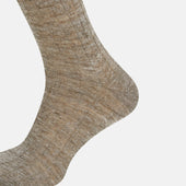 Coffee Linen Mid Length Socks