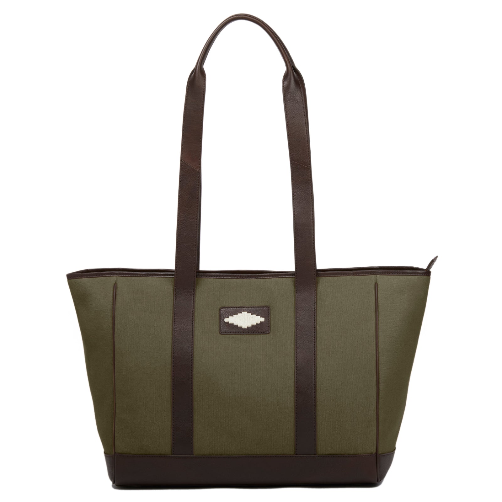 Bolso Tote Bag Leather With Forest Canvas