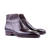 Plain boot with zipper in dark brown Mountain calf leather
