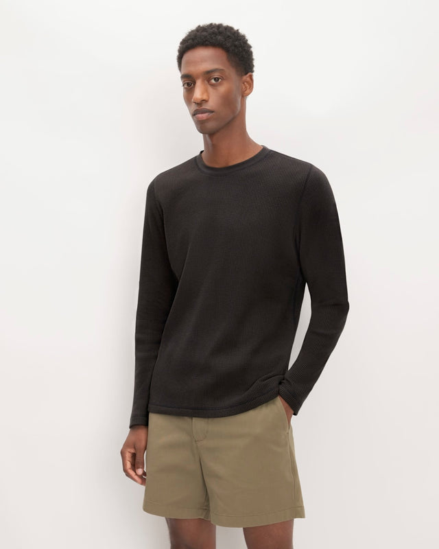 The Waffle Long-Sleeve Crew | Black