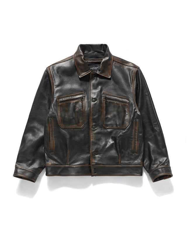 WORKERS BLOUSON LEATHER JACKET / VINTAGE BLACK