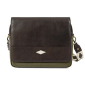Entregar Messenger Bag Leather And Forest Canvas