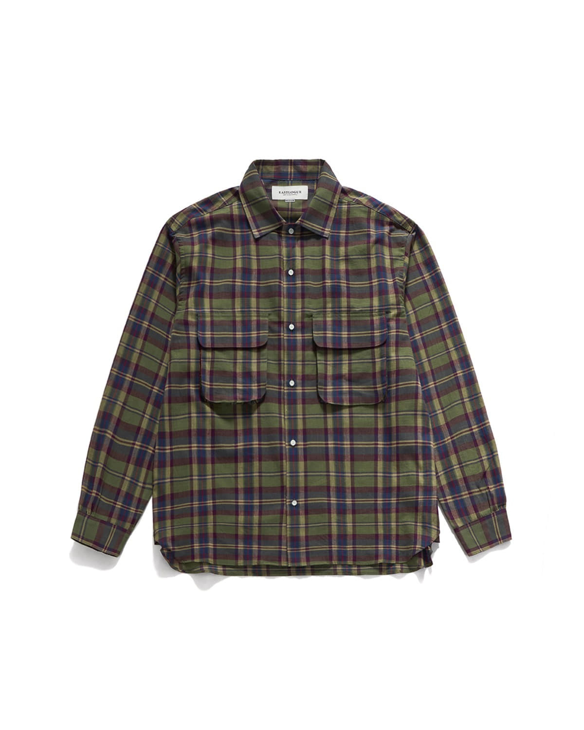 COMFY WIDE SHIRTS / GREEN & PURPLE CHECK