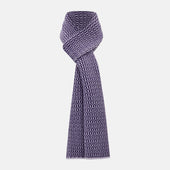Purple and Lilac Hexagon Cashmere Knitted Scarf