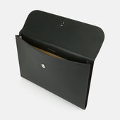 Green Leather Snap Fasten Pouch