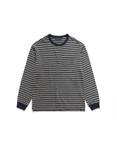 Stripe Pocket L S T Shirts Grey