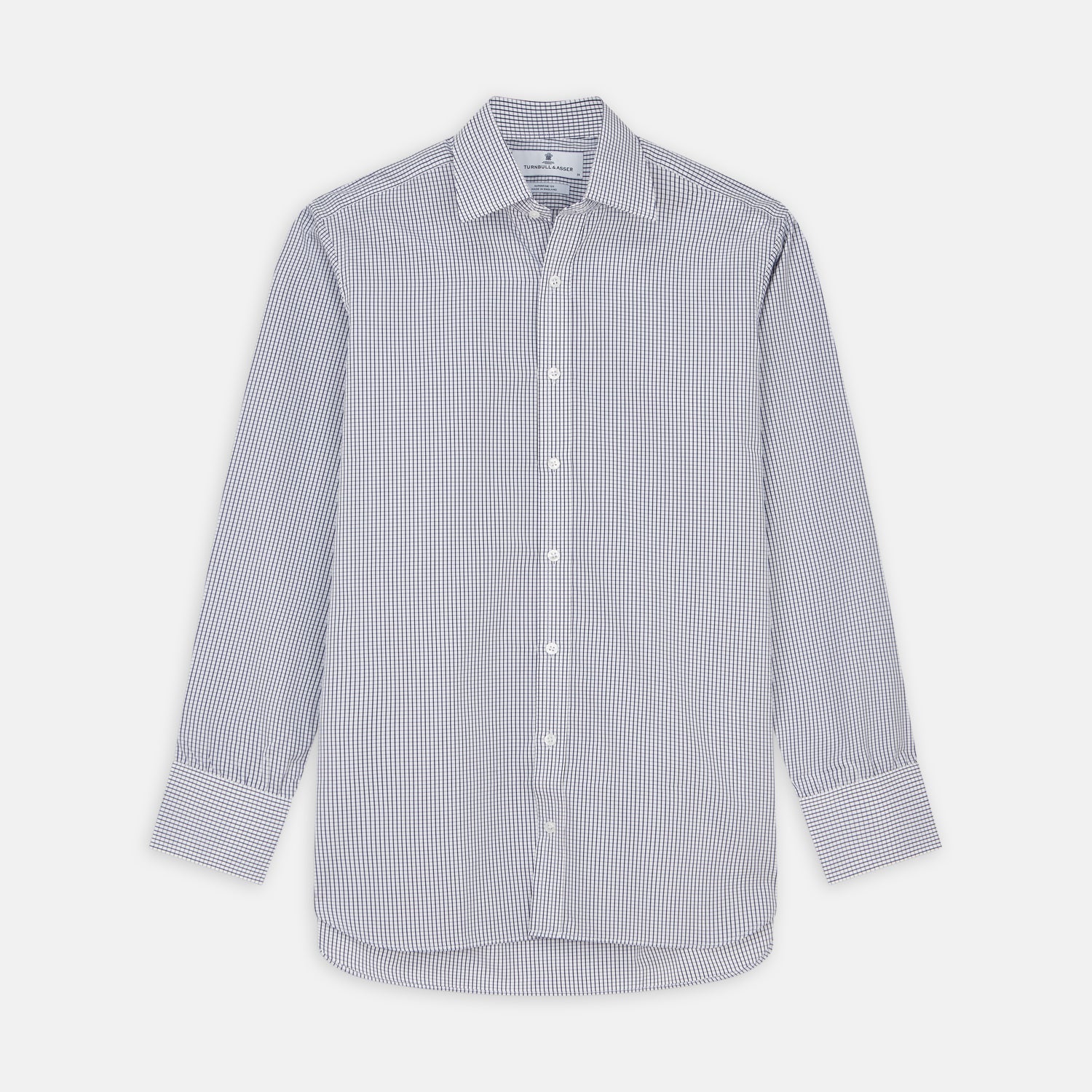Navy Check Cotton Regular Fit Mayfair Shirt