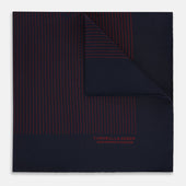 And Burgundy Stripe Silk Pocket Square