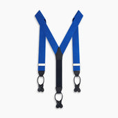 Pale White Small Spot Adjustable Silk And Leather Braces