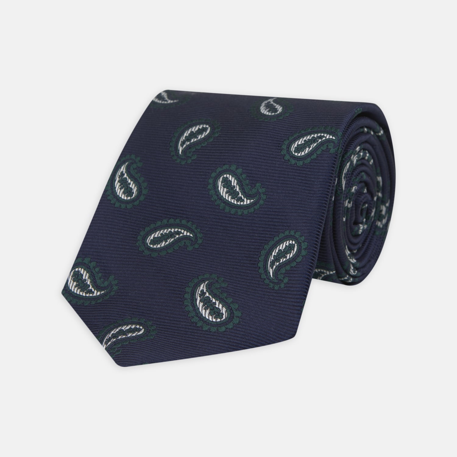 And Forest Green Floating Paisley Silk Tie