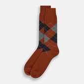 Wool Check Mid Length Socks