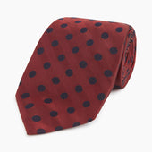 Dot And Red Silk Tie