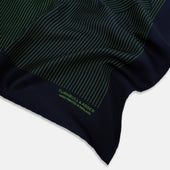 And Fern Green Stripe Silk Pocket Square