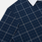 Windowpane Check Windsor Shirt With Contrast T A Collar And Cuffs