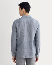 The Classic Shirt in Linen | White / Blue