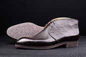 Chukka Boots With Curved Topline In Dark Brown Soft Grain Leather