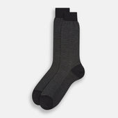 Melange Houndstooth Mid Length Socks