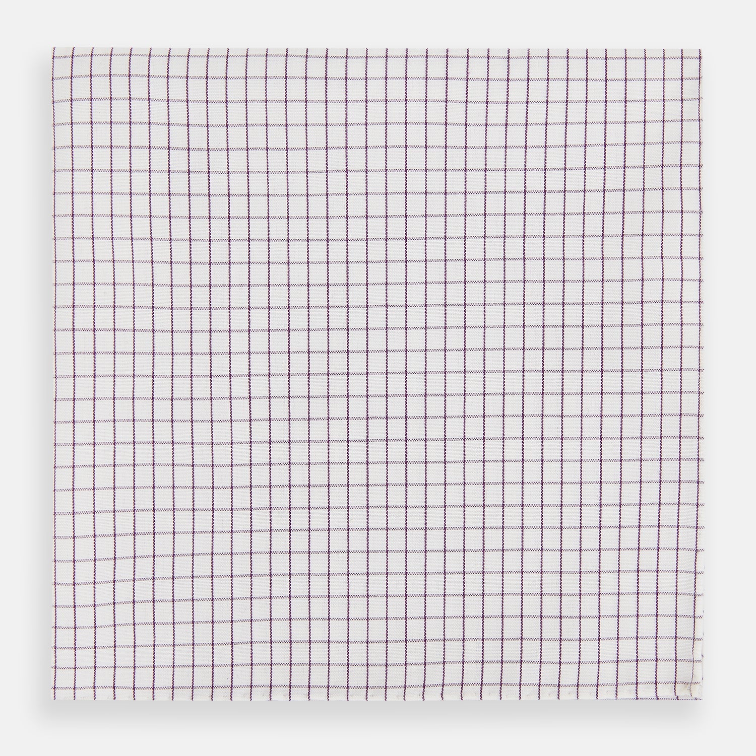 Hand Rolled Purple Graph Check Handkerchief