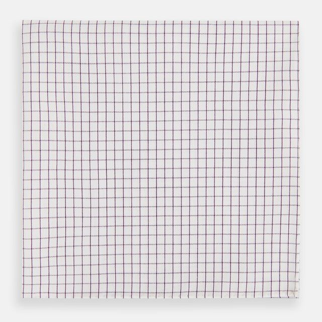 Hand Rolled Purple Graph Check Handkerchief