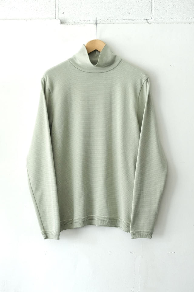 FUJITO Border Turtle Neck Knit Matcha Border,Navy Border | Directors Web Shop powered by BASE