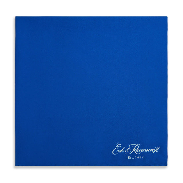 Blue Silk Fine Twill Pocket Square