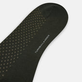 Green Motif Mid Length Socks
