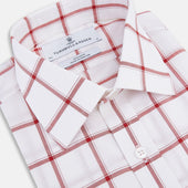 Dark Red Grid Check Mayfair Shirt