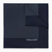And Light Blue Stripe Silk Pocket Square