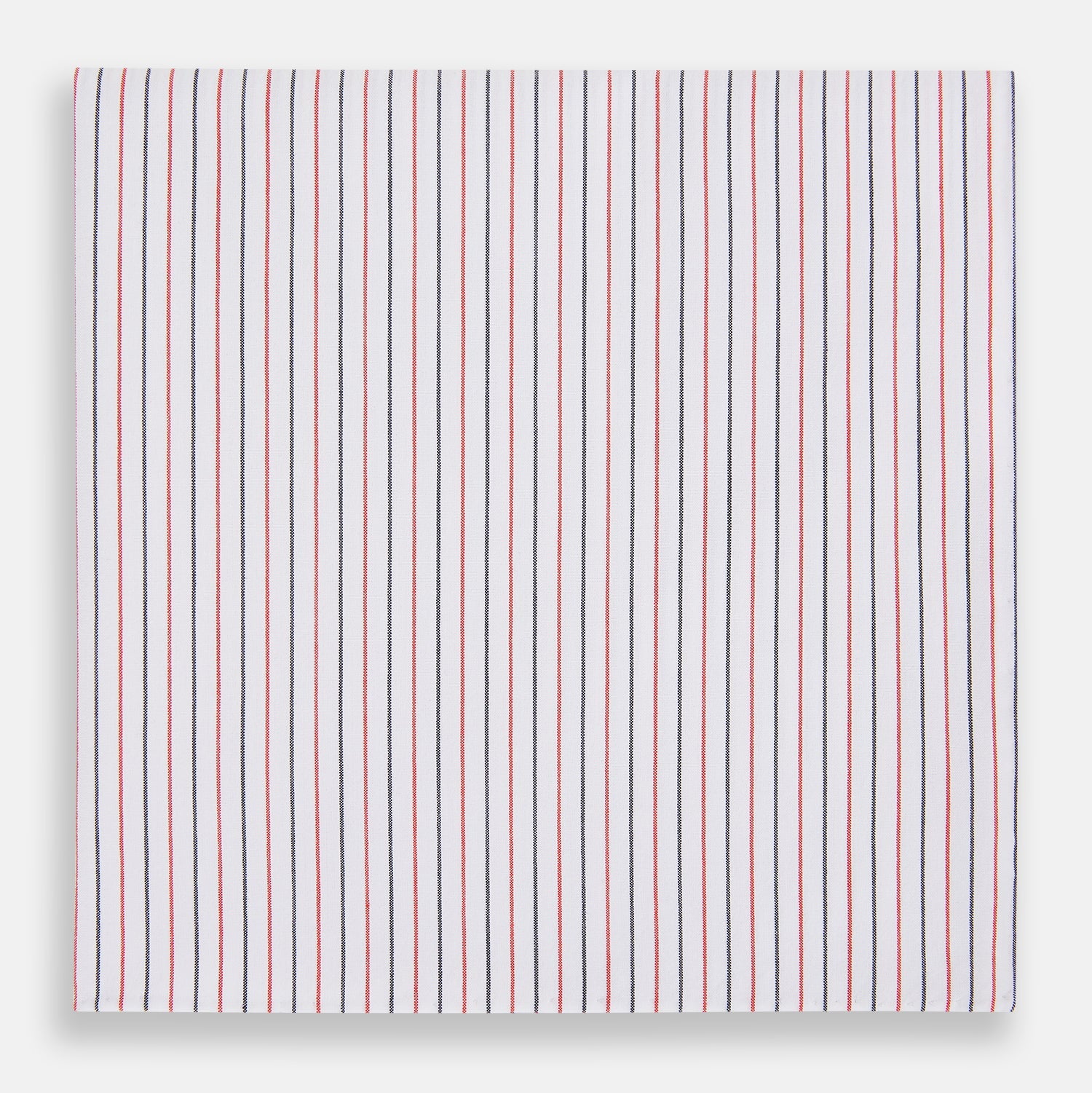 Hand Rolled Red and Navy Pinstripe Handkerchief