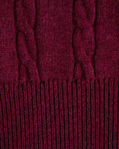 Damson Crew Neck Cable Knit Cashmere Sweater