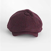 Damson Wine Twill Wool Gatsby Cap