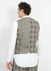 Daniel Four Button Waistcoat Mixed Check