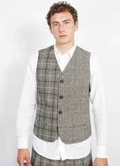 Daniel Four Button Waistcoat Mixed Check