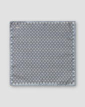 Navy 3d Chain Silk Pocket Square