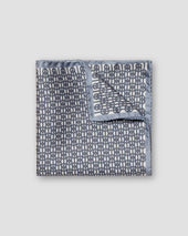 Navy 3D Chain Silk Pocket Square