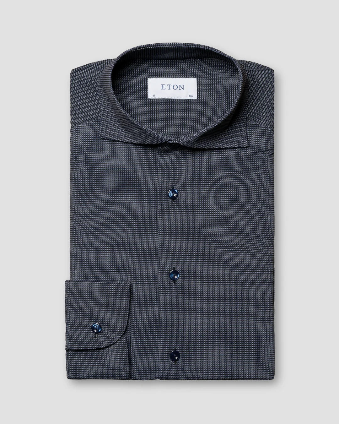 Dark Blue 4 Way Stretch Shirt Eton