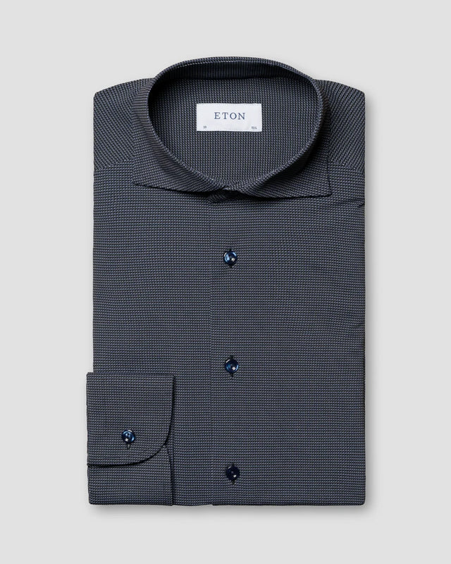 Dark blue 4-way Stretch Shirt - Eton