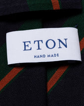 Dark Orange Striped Wool Cotton Tie