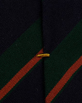Dark Orange Striped Wool Cotton Tie