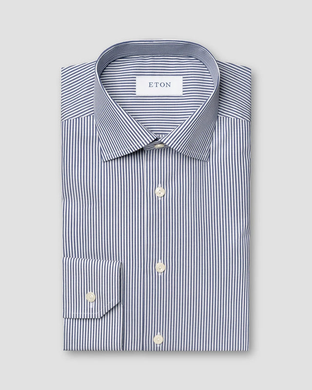 Dark blue Bengal Striped Fine Twill Shirt - Eton