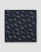 Dark Bird Print Silk Pocket Square