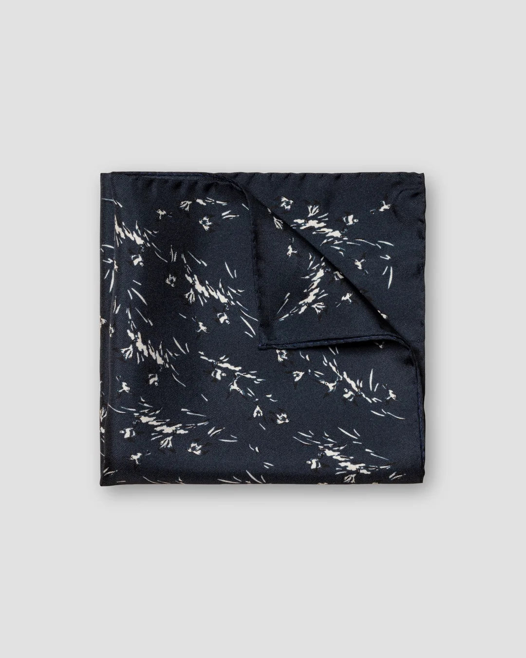 Dark Bird Print Silk Pocket Square