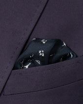 Dark Bird Print Silk Pocket Square