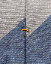 Navy Striped Linen Silk Tie